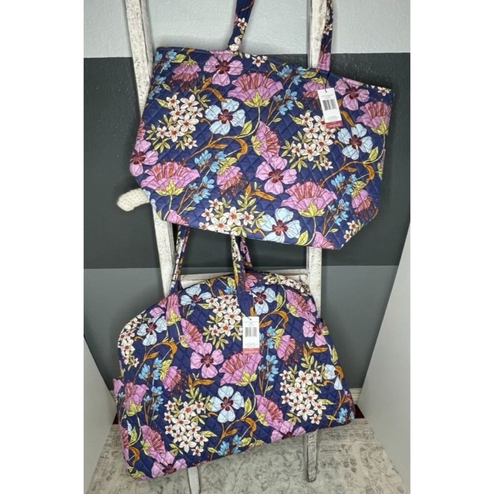 Vera Bradley Coffee Garden Large Weekender Travel Bag & Essential Grand Tote NWT - Picture 2 of 14